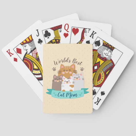 Best Cat Mam ter wereld - Cute Kittens Pokerkaarten (Achterkant)