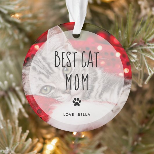 Best Cat Mam | Twee handgeschreven foto's Ornament (Boom)