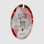 Best Cat Mam | Twee handgeschreven foto's Ornament (voorkant)