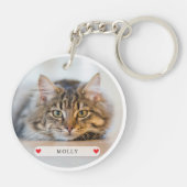 Best Cat Mama Custom Photo Heart Sleutelhanger (Achterkant)