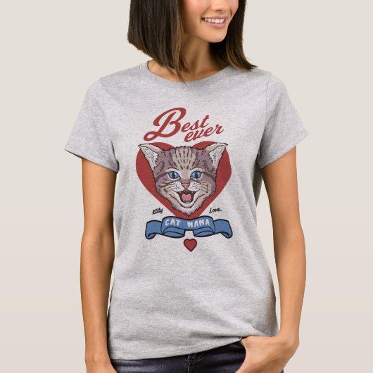 Best Cat Mama Ever T-shirt (Voorkant)