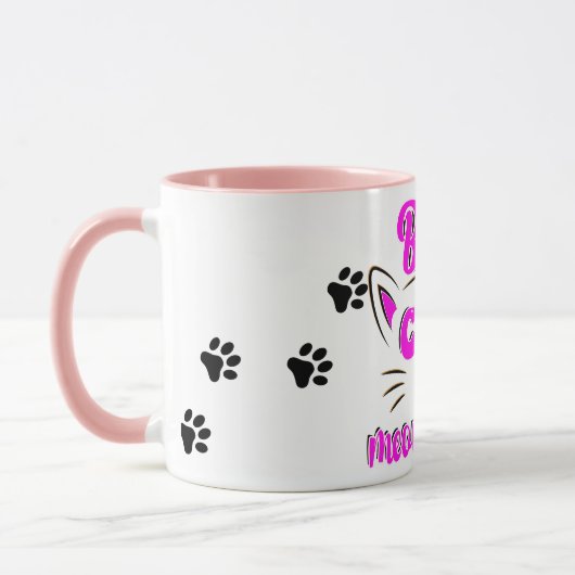 Best Cat Meow mam Paw Print Coffee Mok (Links)