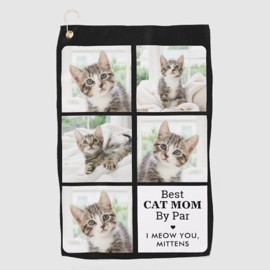 Best CAT MOM by Par - Personeelsvriendelijke 5 fot Golfhanddoek (Voorkant)