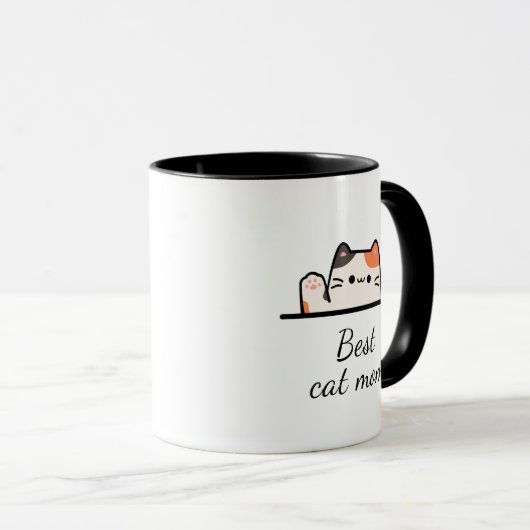 Best cat mom custom script Mug Mok (Voorkant rechts)