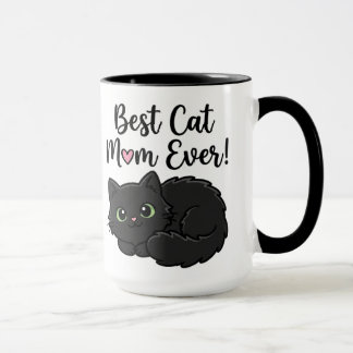 Best Cat Mom Ever Black Cat Coffee Mug Mok