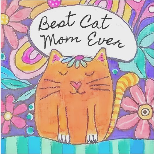 Best Cat Mom Ever Cat Gift Sticker (Voorkant)