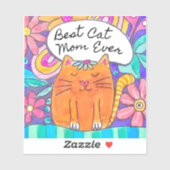 Best Cat Mom Ever Cat Gift Sticker (Vel)