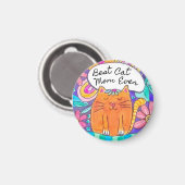 Best Cat Mom Ever Cat Gift Sticker Magneet (Voorkant / Achterkant)