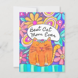 Best Cat Mom Ever Cat Lover Postcard Briefkaart