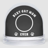 Best Cat Mom Ever Custom Photo Personalized Sneeuwbol (Voorkant)