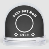 Best Cat Mom Ever Custom Photo Personalized Sneeuwbol (Achterkant)