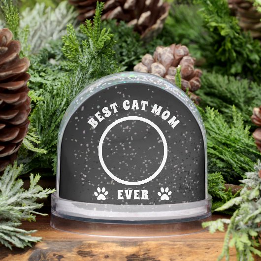 Best Cat Mom Ever Custom Photo Personalized Sneeuwbol (Winter)