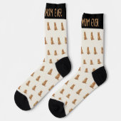 Best Cat Mom Ever Pet Photo Pattern Ivory Sokken (Links)
