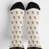 Best Cat Mom Ever Pet Photo Pattern Ivory Sokken (Top)