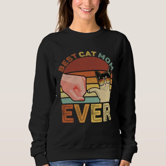 Best Cat Mom Ever Retro Cat Mom  Cat Mama MTD Trui (Voorkant)