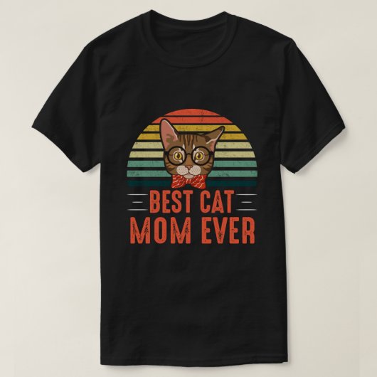 Best Cat MOM Ever Retro  T-shirt (Design voorkant)