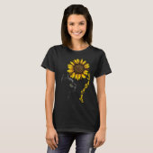 Best Cat Mom Ever Sunflower Leopard  Black Cat Mot T-shirt (Voorkant volledig)