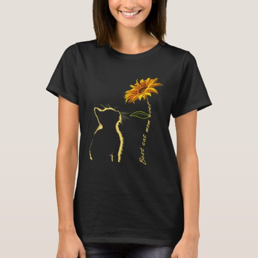Best Cat Mom Ever Sunflower Mother s Day For Cat T-shirt (Voorkant)