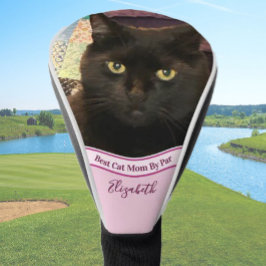 Best cat mom photo template golfer gift custom  golfheadcover