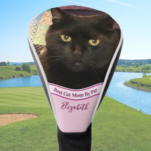 Best cat mom photo template golfer gift custom  golfheadcover