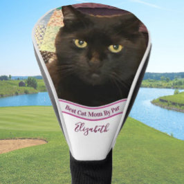 Best cat mom photo template golfer gift custom  golfheadcover