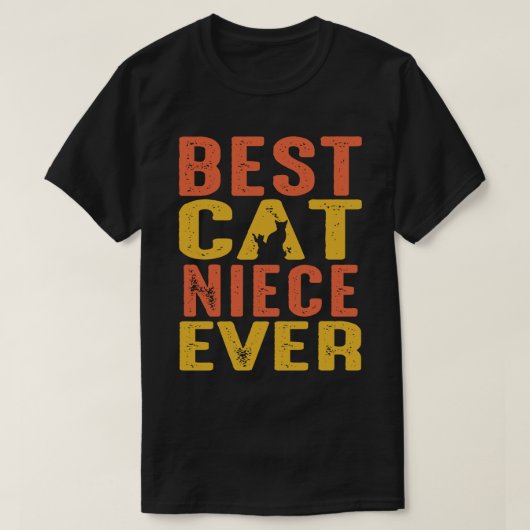 Best Cat NIECE Ever Retro T-shirt (Design voorkant)
