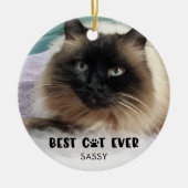BEST CAT OOIT White-fotobedekking op maat Keramisch Ornament (Voorkant)