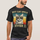 Best Cat oom Ever  Retro Cat Dad Day T-shirt (Voorkant)