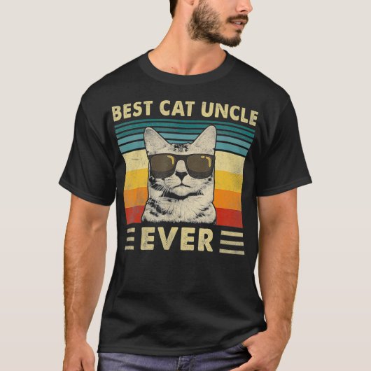 Best Cat oom Ever Retro Cat Dad Day T-shirt (Voorkant)