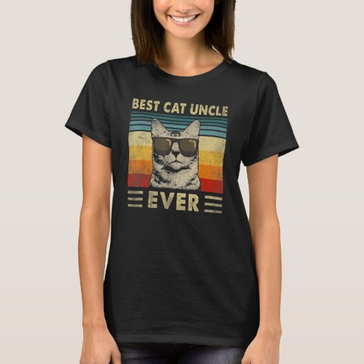 Best Cat oom Ever Retro Cat Father T-shirt (Voorkant)