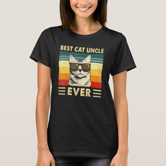 Best Cat oom Ever Retro Cat Father T-shirt (Voorkant)