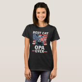 Best Cat Opa Ever American Flag Patriotic 4th Of J T-shirt (Voorkant volledig)