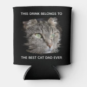 Best Cat Pap Ever Custom Photo Black Blikjeskoeler (Voorkant)