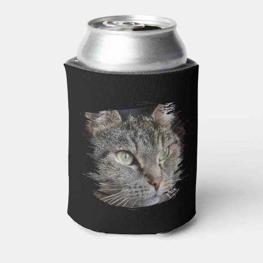 Best Cat Pap Ever Custom Photo Black Blikjeskoeler (Blikje Achterkant)