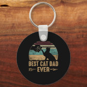 Best Cat Pap Ever Funny Papa Cat Happy Sleutelhanger (Voorkant)