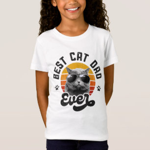 Best Cat Pap Ever Funny Papa Retro V T-shirt
