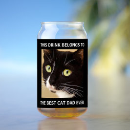 Best Cat Pap Ever Photo Black Blikvorm Glas
