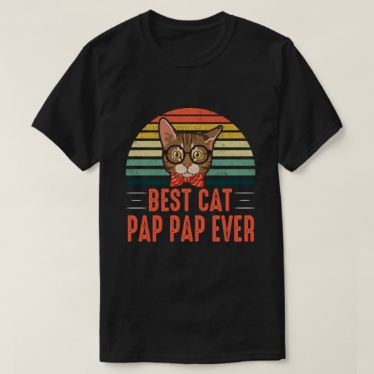 Best Cat PAP Ever Retro T-shirt (Design voorkant)