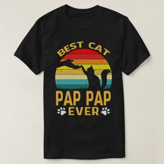 Best Cat PAP Ever Retro T-shirt (Design voorkant)