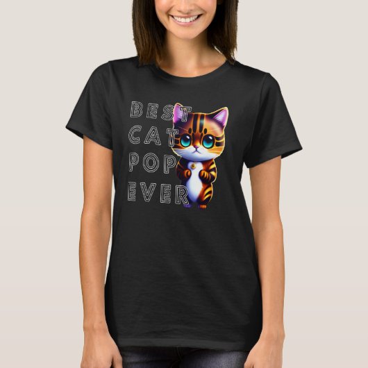 Best Cat Pop Cute Kitten T-shirt (Voorkant)