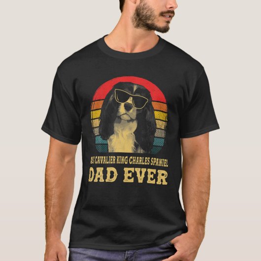 Best Cavalier King Charles Spaniel Dad Ever Retro T-shirt (Voorkant)