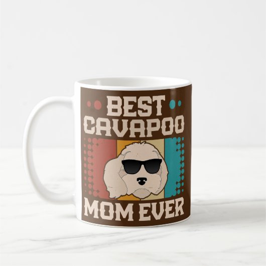 Best Cavapoo Mam Ever Cool Retro Dog Pap Koffiemok (Links)