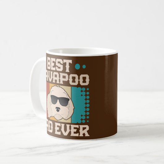 Best Cavapoo Pap Ever Cool  Retro Dog Pap Koffiemok (Voorkant links)