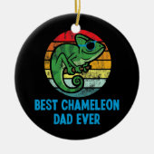 Best Chameleon Dad Ever Retro  Sunset Keramisch Ornament (Voorkant)