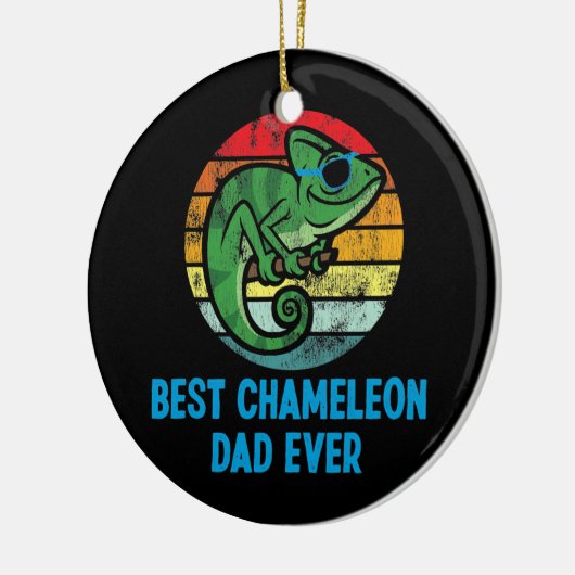 Best Chameleon Dad Ever Retro  Sunset Keramisch Ornament (Links)