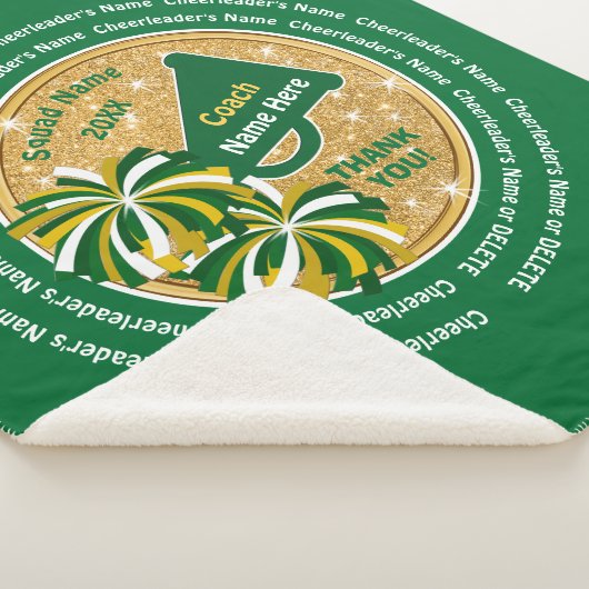 Best Cheer Coach Gifts, ALL Cheerleader's Names Sherpa Deken (3/4)