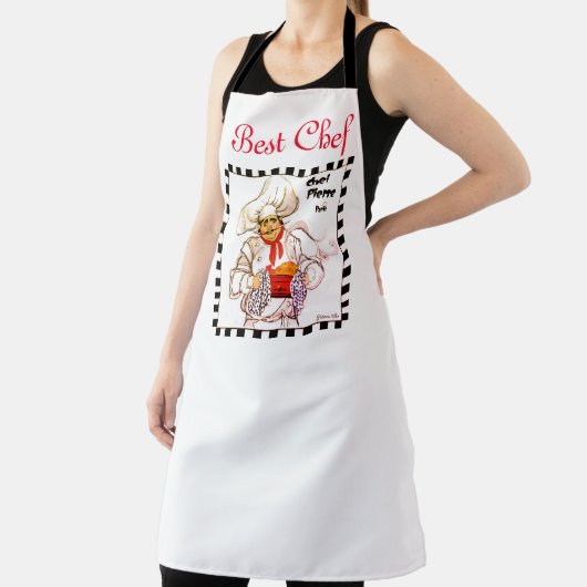 Best Chef Drawing of Fat French Chef Serving Schort (Insitu)