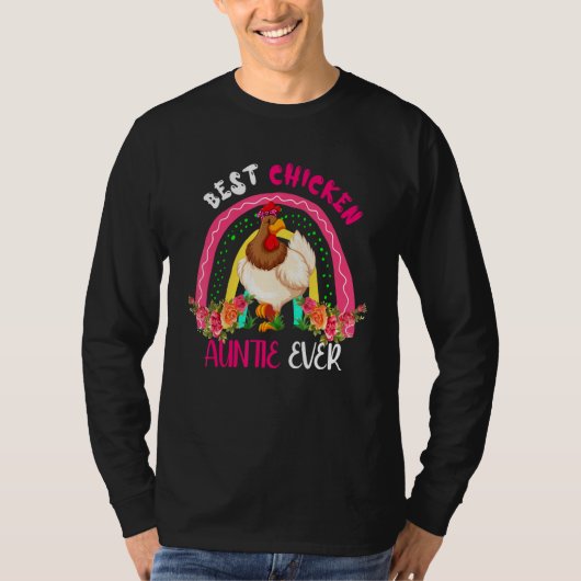 Best Chicken Auntie Ever Cute Chicken Bow Tie Moth T-shirt (Voorkant)