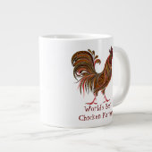 Best Chicken Farmer Fun Quote Rooster ter wereld Grote Koffiekop (Voorkant rechts)