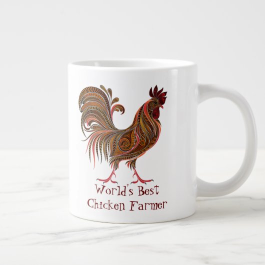Best Chicken Farmer Fun Quote Rooster ter wereld Grote Koffiekop (Rechts)